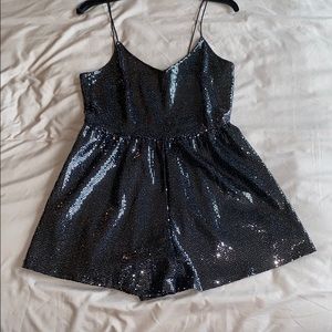 Black sequence romper